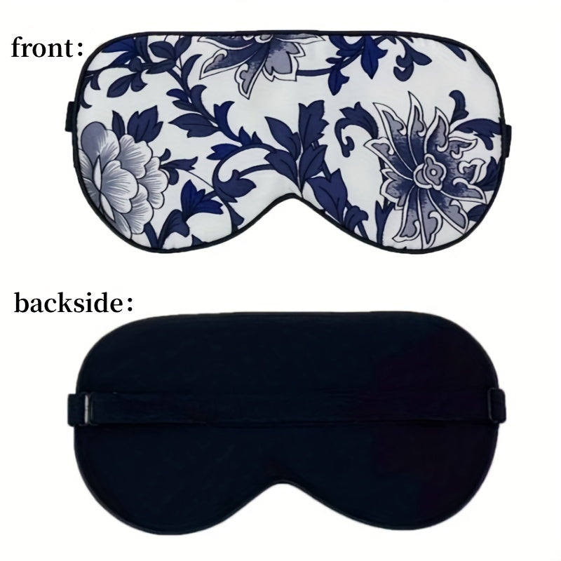 Plant Flower Pattern Eye Mask Blackout Blindfold Breathable Sleep Eye Mask