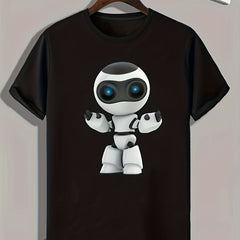 Robot Print Men's Graphic T-shirt Casual Comfy Tees For Summer