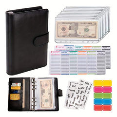 A6 Leather Budget Binder with Cash Envelopes