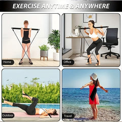Yoga Pilates Training Bar with Resistance Rope For Full Body Fitness