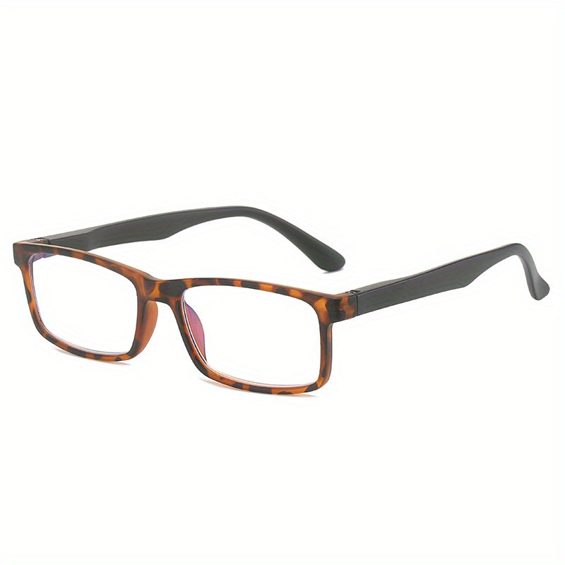Men's Ultra Clear Spring Hinged Glasses Leopard Frame Light Blocking Glasses