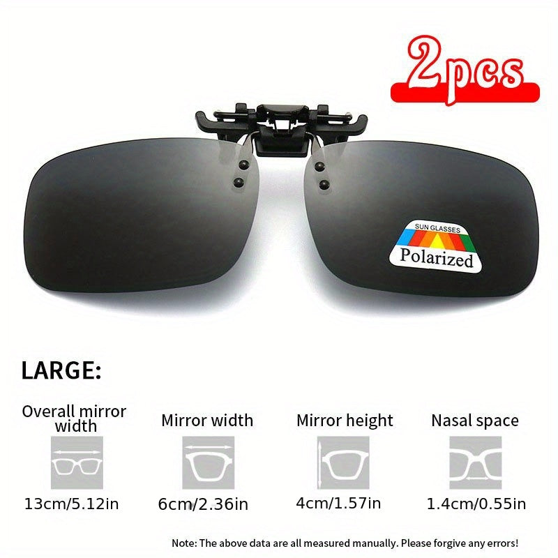 2pcs Sunglasses Clips Reversible Polarizing Clips