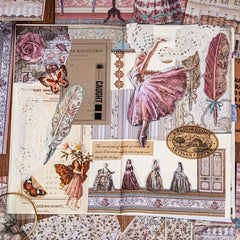 40 Sheets Vintage Lace Scrapbook Paper, Non-Sticky Square Background Paper