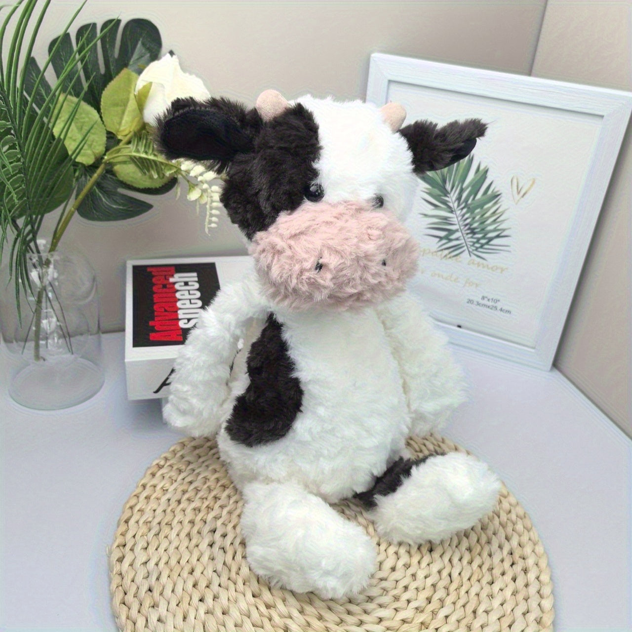 Fluffy Cow Plush Toy & Home Decor Ornament