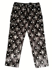 Geometric Print Slacks Men's Vintage Slightly Stretch Dress Pants
