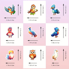 50pcs Bird Words Sound Stickers Owl Parrot Cartoon Vinyl Waterproof Stickers
