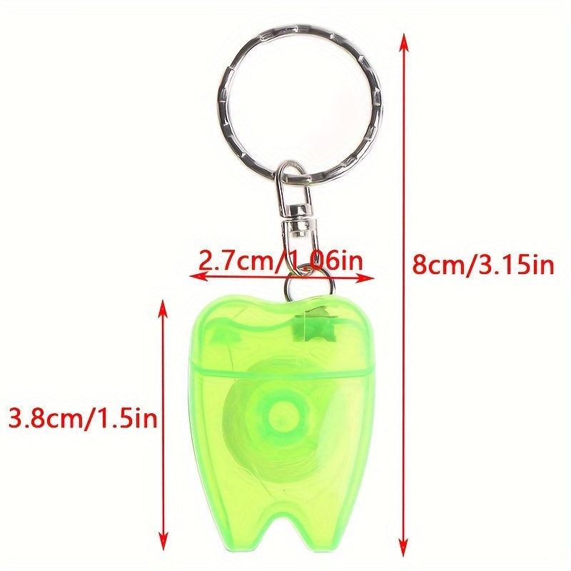 Portable Dental Floss Teeth Cleaning Keychain 15M 49 21Ft Outdoor Camping Travel