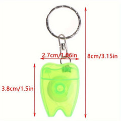 Portable Dental Floss Teeth Cleaning Keychain 15M 49 21Ft Outdoor Camping Travel
