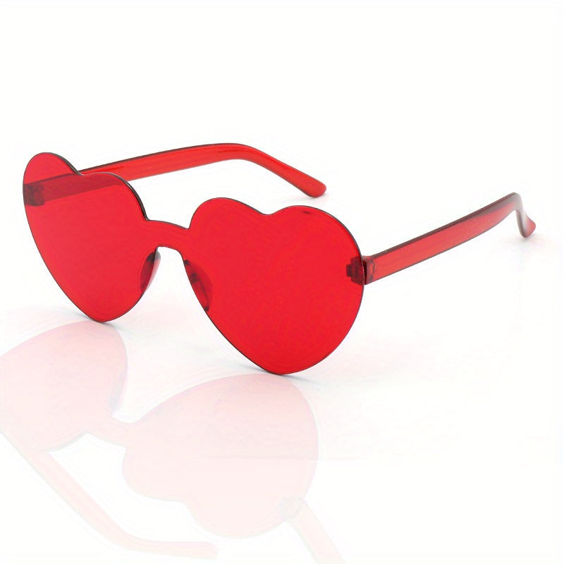 Heart One piece Sunglasses For Women Men Gradient Jelly UV400