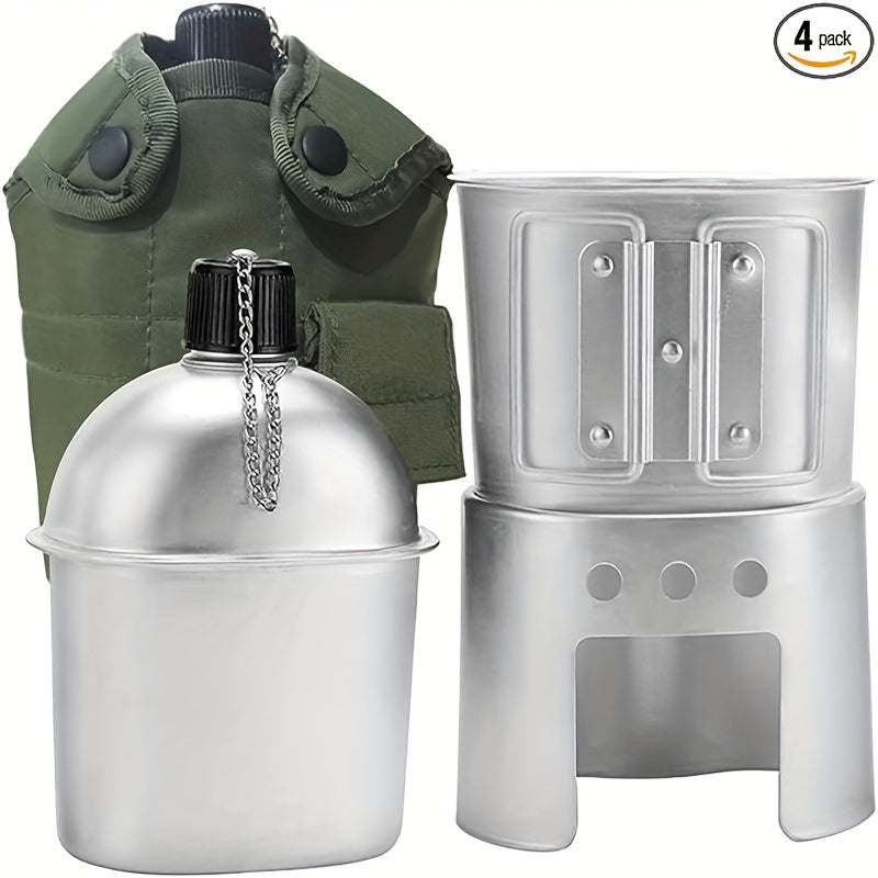 Aluminum Cookware Canteen Cup & Stove for Camping