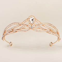 Vintage Rhinestone Headband Accessory Baroque Crown for Halloween Party