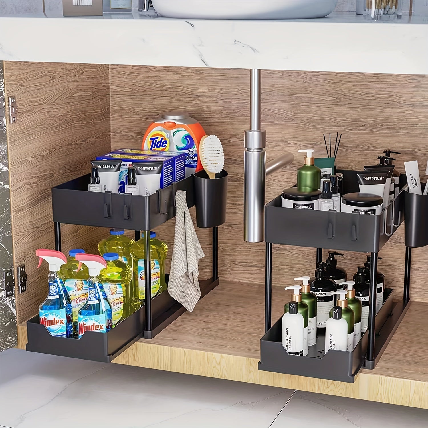 1pc Under Sink Storage Rack Kitchen Bathroom Cabinet Organizer