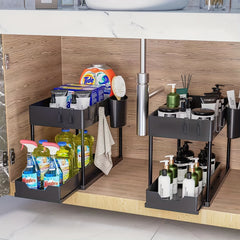 1pc Under Sink Storage Rack Kitchen Bathroom Cabinet Organizer