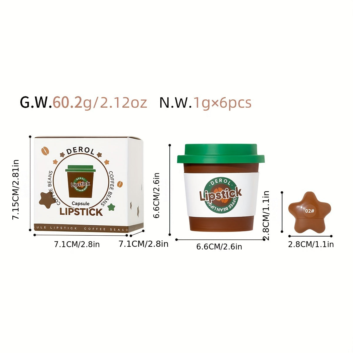 Velvet Portable Star Coffee Lipstick Set Mini Matte Lipstick