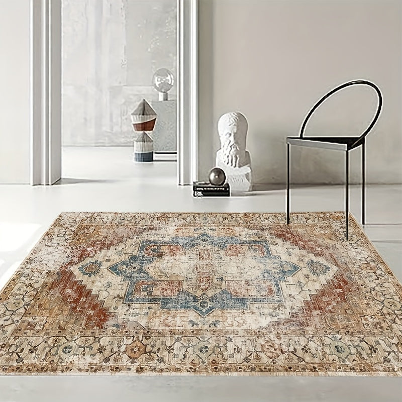 Boho Kitchen Rug Large Soft Vintage Rug Non-slip Backing