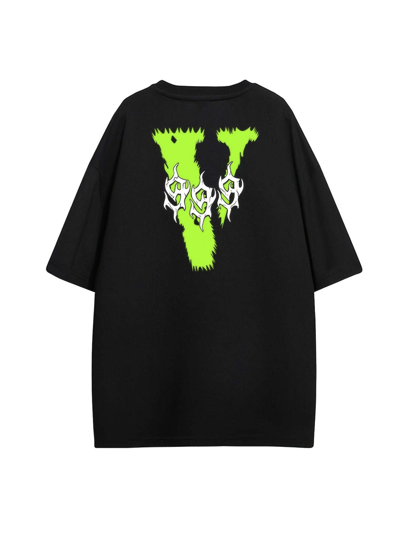 V Letter Print T-shirts Loose Hip hop Short Sleeve Shirt