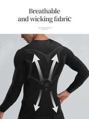 Men's Fleece Compression Shirt for Outdoor Fitness