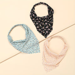 Pastoral Floral Headband Triangle Scarf Elastic Turban Bandana Women Head Wrap