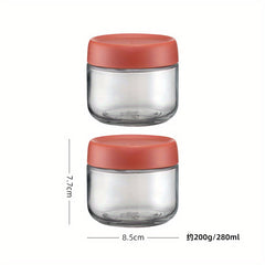 2pcs Kitchen Glass Sealed Jar With Lid Small Moisture-proof Storage Jar