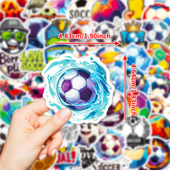 50pcs Vintage Soccer Ball Stickers for DIY Laptop Skateb