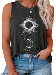 Sun & Moon Print Tank Top