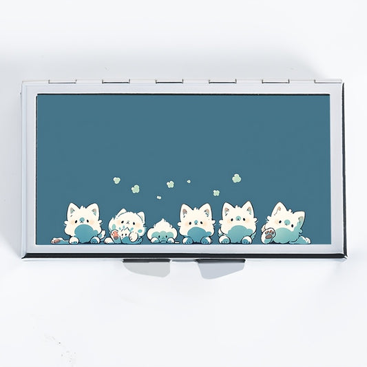 Cat Pill Organizer for Travel Sports Daily Use Metal Case for Vitamins