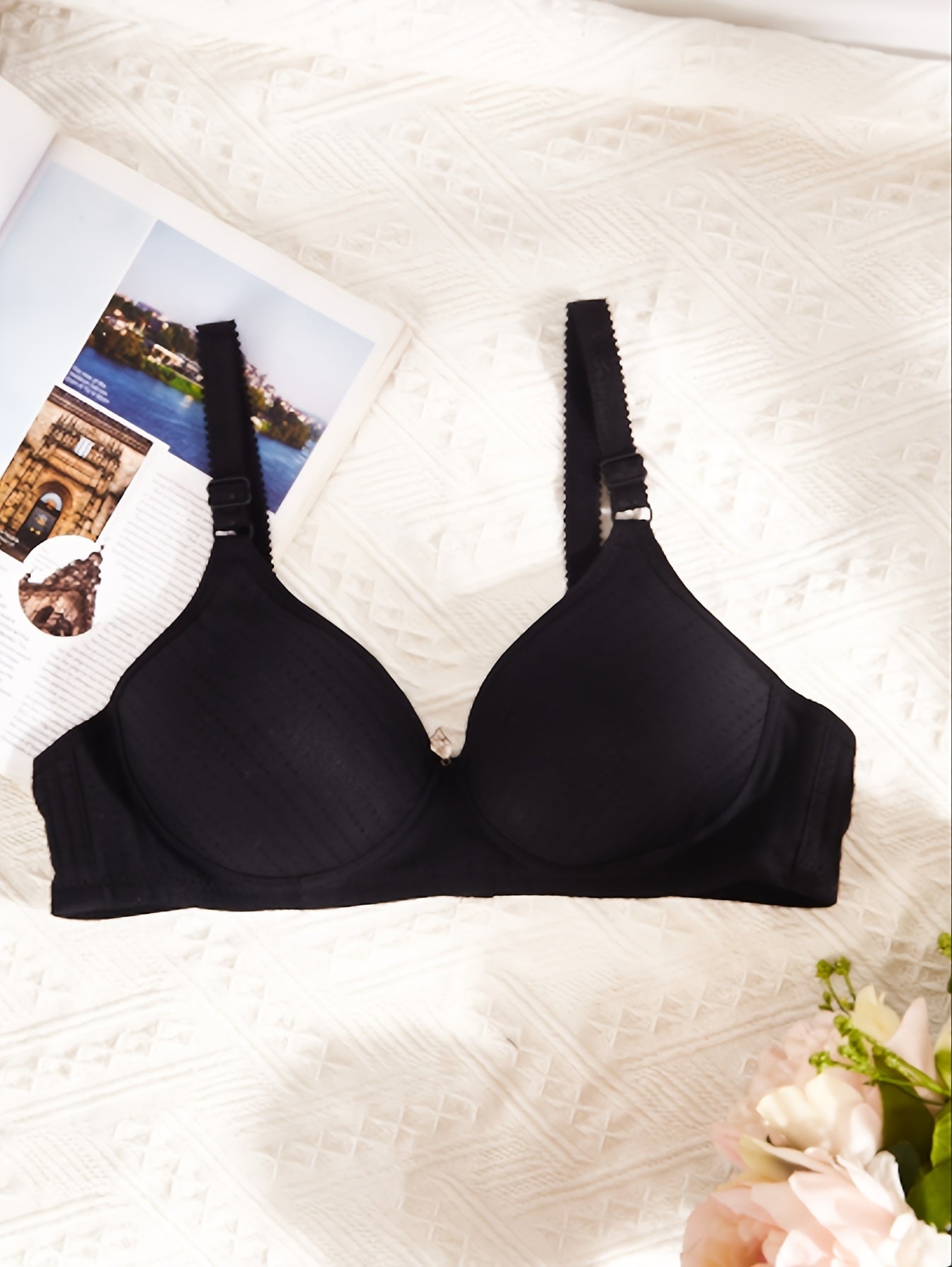 Solid T Shirt Bra Breathable Push Up Bra Women's Lingerie