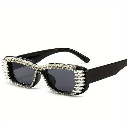 Y2K Rhinestone Square Sunglasses For Women UV400 Sun Shades