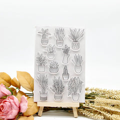 Flowerpot Plants Flowers Stamp for Card Making