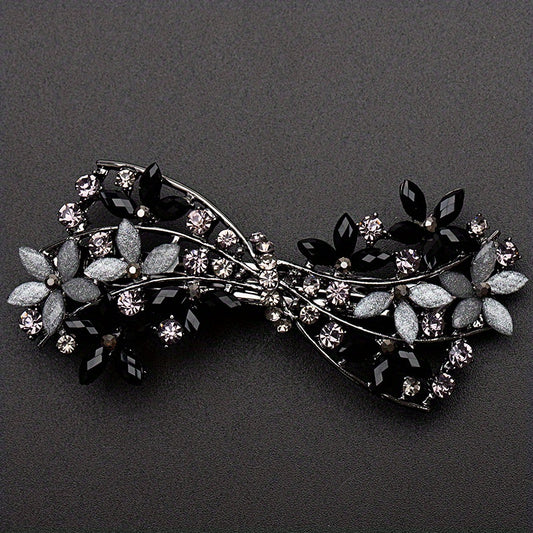 Retro Floral Hair Clip Rhinestone Daisies Barrette