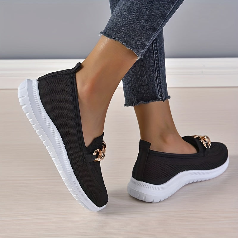 Metal Chain Decor Casual Slip On Sneakers for Women