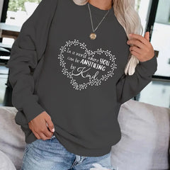 Letter Print Pullover Sweatshirt for Women