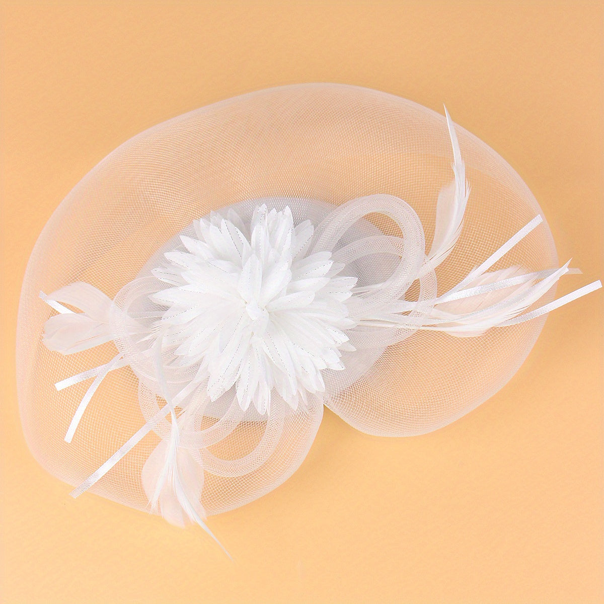 Vintage Fascinator Hats Feather Flowers Hair Clip Hat For Women Tea Party Bridal