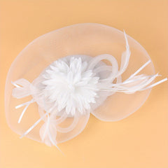 Vintage Fascinator Hats Feather Flowers Hair Clip Hat For Women Tea Party Bridal