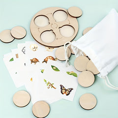 Wooden Life Cycle Board Game Kit for Ages 3 Biology Science Teaching Toy