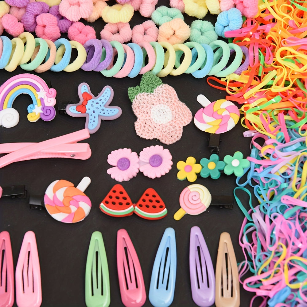 1104pcs Women Hair Accessories Set Hair Clips & Flower Hair Ties
