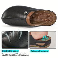 Massage Sports Sandals Faux Leather Round Toe Wear Resistance Non Slip Slides