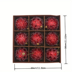 9pcs Shatterproof Christmas Tree Ball Decorations - Solid Style