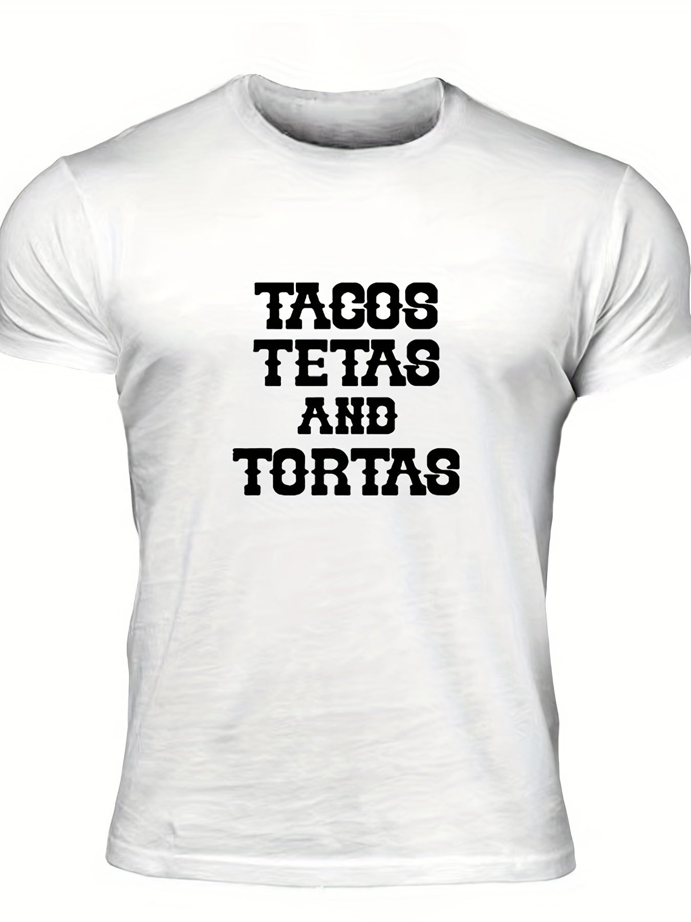 Men's Tacos Print T shirt Casual Tee for Summer Outdoor