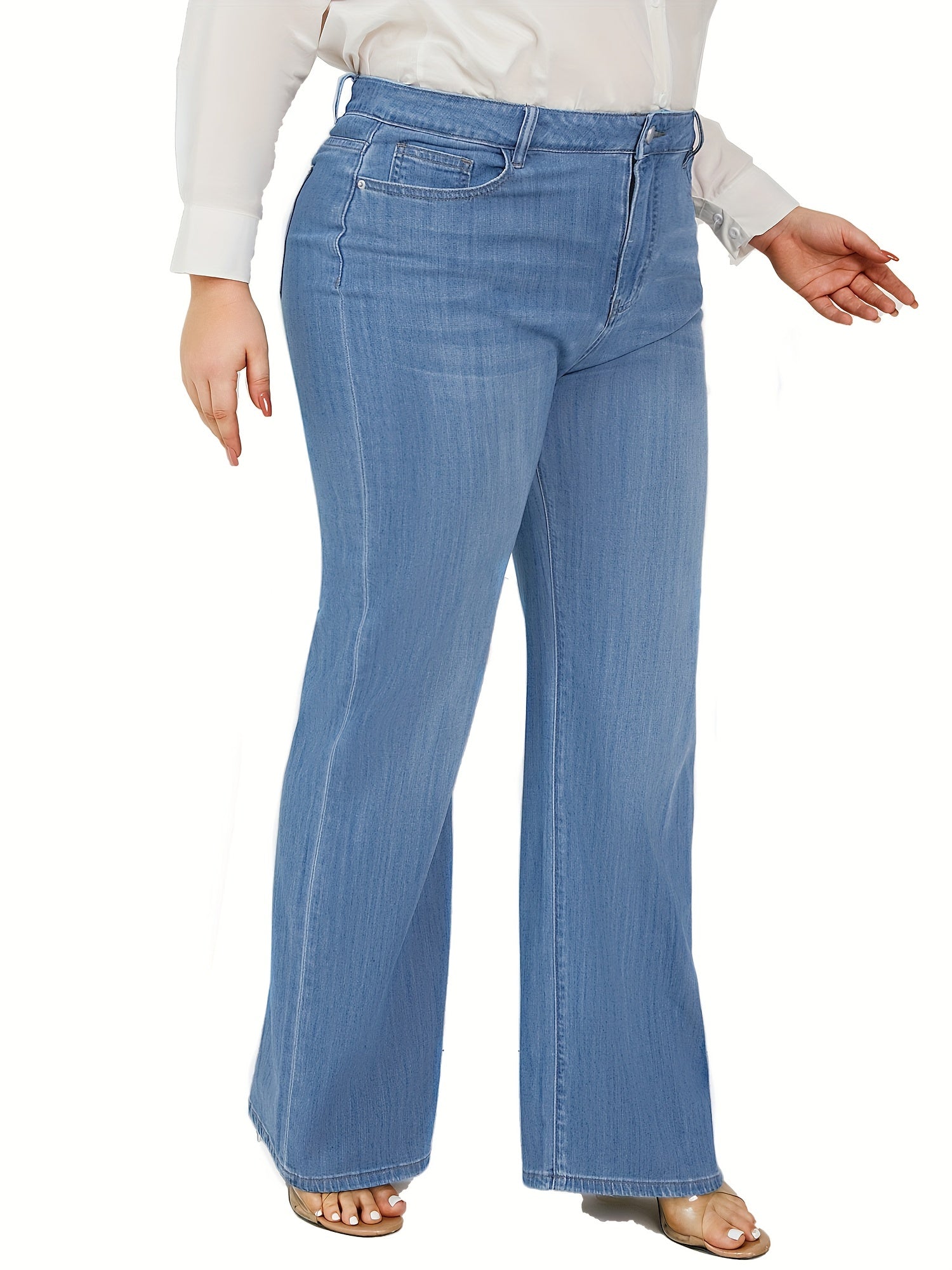 High Waist Wide Leg Plus Size Jeans