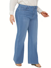 High Waist Wide Leg Plus Size Jeans