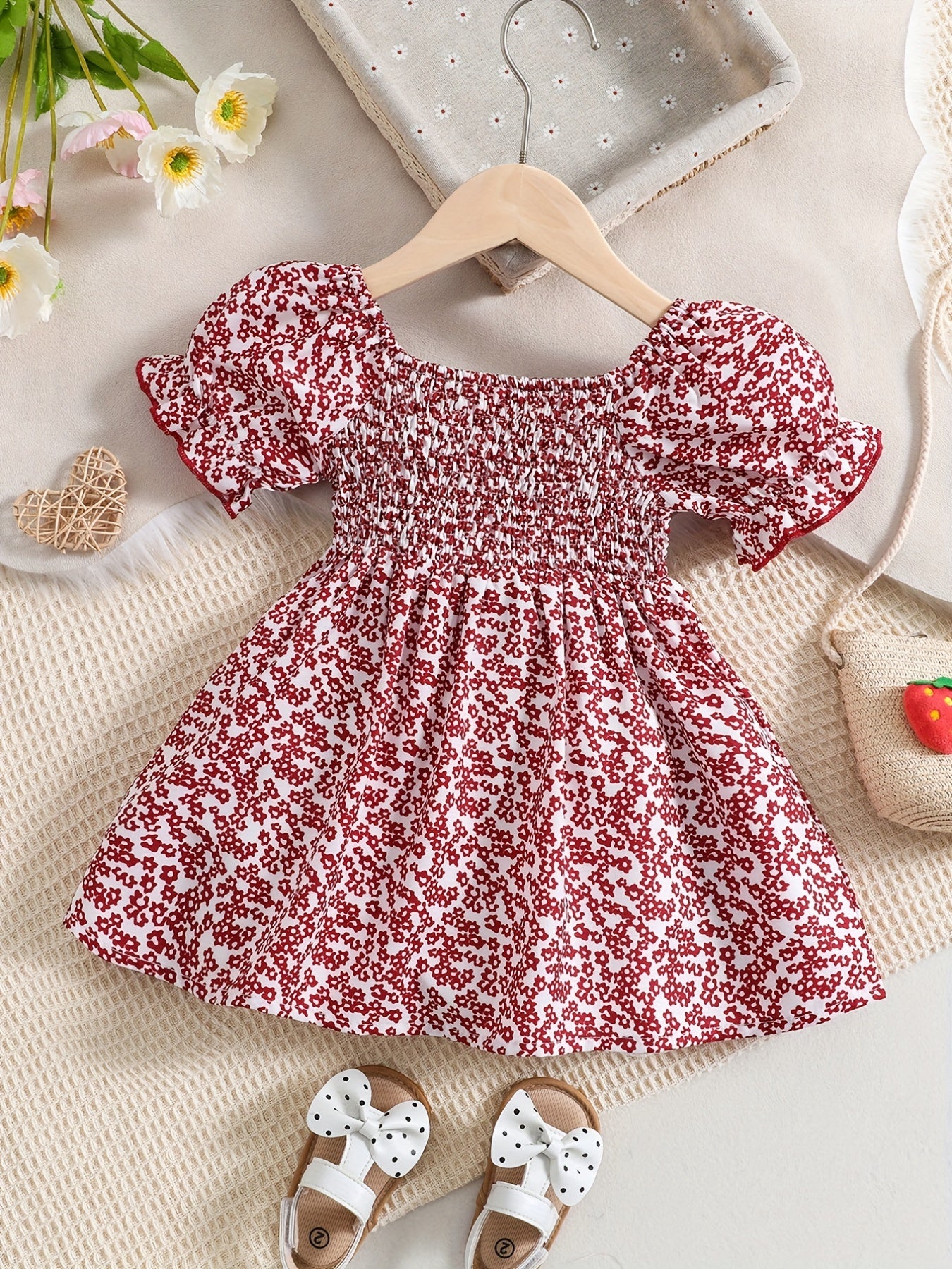 Baby Girls Floral Print Dress for Summer Fun