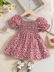 Baby Girls Floral Print Dress for Summer Fun