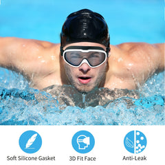 Unisex Swim Goggles UV Protection Anti-fog Diving Goggles Ear Plugs Nose Clips