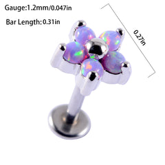 Opal Tragus Nose Ring Surgical Steel Cartilage Piercing