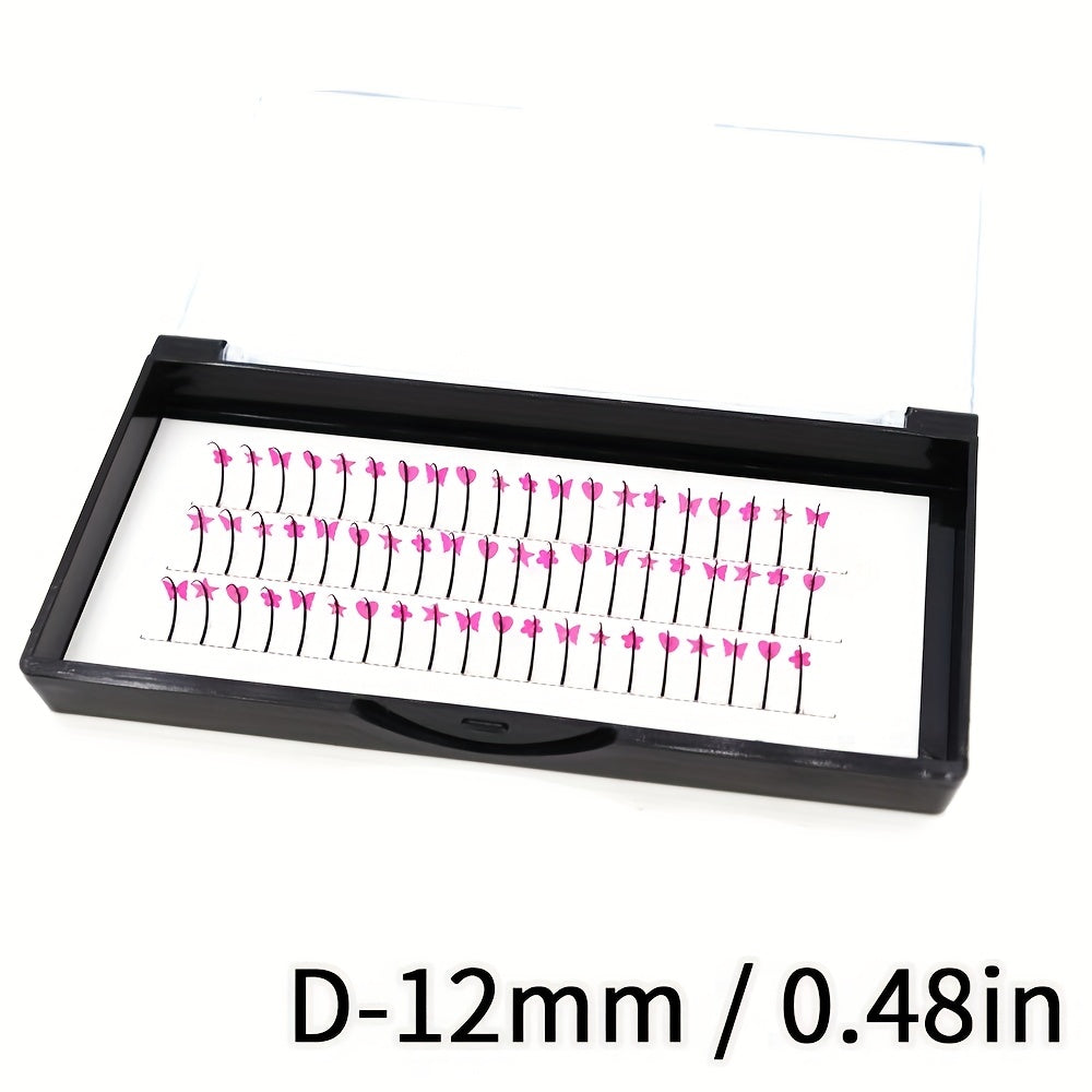 UV Fluorescent Pink Sequin False Eyelashes Masquerade Party Makeup