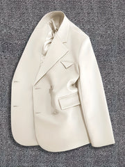 Double Breasted Lapel Blazer Long Sleeve Casual Work Office Outerwear