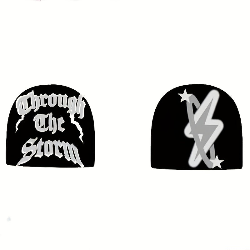 Y2K Candy Beanie Hip Hop Hat Reversible Knitted Warm Skull Cap