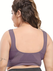 5 Pack Plus Size Sports Bra Set High Stretch Wireless Hollow Out Bras
