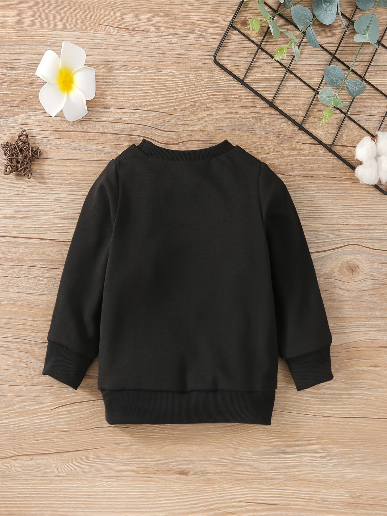 Girls Alphabet Printed Sweatshirt Round Neck Pullover